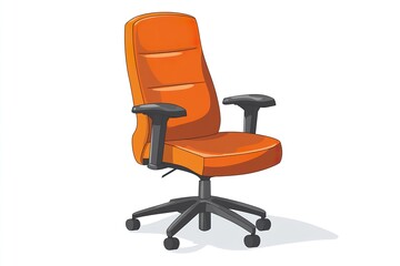 Obraz premium Red leather office chair isolated on white background. Executive Stylish workplace. 3D illustration.