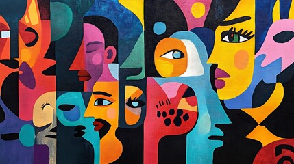 abstract painting of a carnival scene