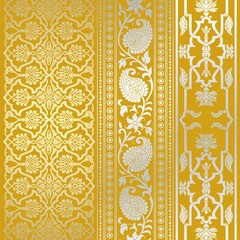 wedding card design, traditional paisley floral pattern , royal India	