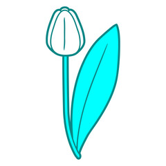 Colorful Tulip Flower Comic Cartoon Design Small Pretty Leaf Beautiful Green Plant Blooming Nature Lover Flowers Gardening Gardeners Thumb Garden Hobby Blooms Blossoms Gardener Leisure Summer