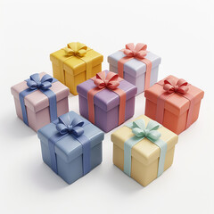 Obraz premium Vibrant 3D Rendering of Colorful Gift Boxes