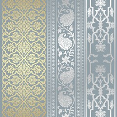 wedding card design, traditional paisley floral pattern , royal India	