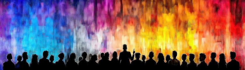 Obraz premium Vibrant Digital Painting of Diverse Audience