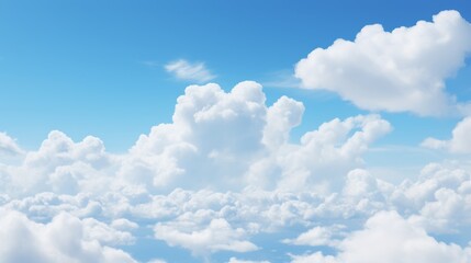 Fototapeta premium Serene blue sky featuring soft white clouds floating by