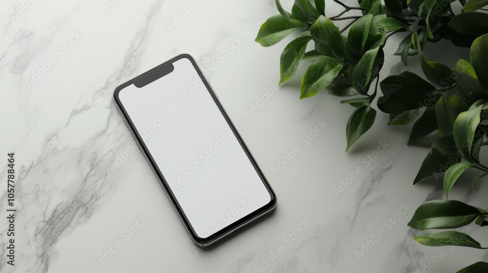 Aufkleber Smartphone placed on a clean, white surface with a blank display and minimal background elements