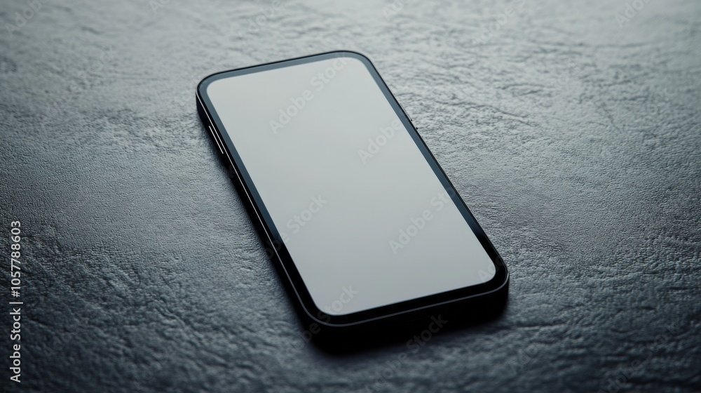 Aufkleber smartphone screen facing directly at the camera with a blank display, on a smooth, clean surface