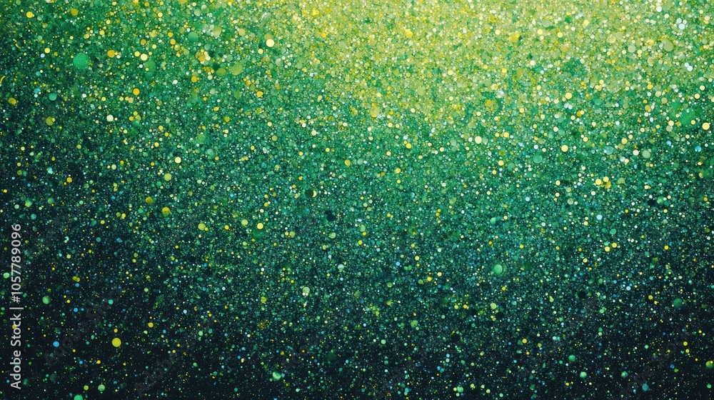 Sticker abstract green and yellow glitter background with a gradient effect.