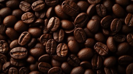 Obraz premium Close up of coffee beans with a dark brown color