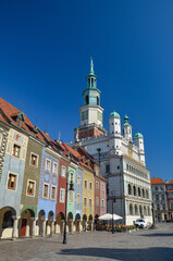 Obraz premium colorful tenement houses on the market square in Poznan