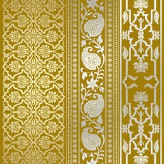 wedding card design, traditional paisley floral pattern , royal India	