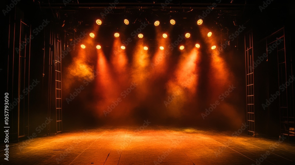 Leinwandbilder the stage illuminated with a series of powerful lights that create a dramatic and engaging backgroun
