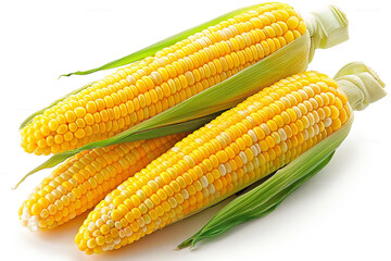 Vibrant Yellow Corn on a Crisp White Background