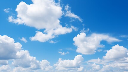 Naklejka premium Vivid blue sky with cotton-like clouds