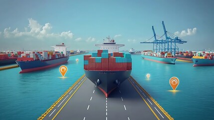 A digital interface showing real-time supply chain tracking, with open space for text