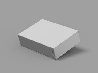 Render of a rectangular sliding drawer box on a light background