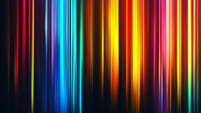 Dive into the realm of artificial intelligence and creativity with this visually stunning stock photo of parallel lines in a glowing rainbow spectrum