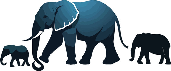 Colorful Elephant Illustration vector design, Elephant logo, and icon Design
