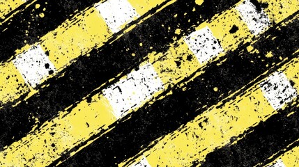 Naklejka premium Bold geometric abstract with yellow, black, and white diagonal stripes for a contemporary look