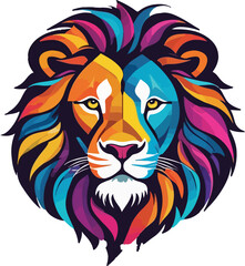 Colorful Lion  vector design, Lion Illustration vector design, Lion logo and icon Design