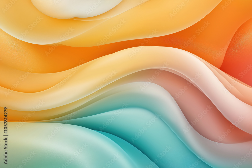 Poster soft waves of color blend seamlessly in a tranquil abstract artwork