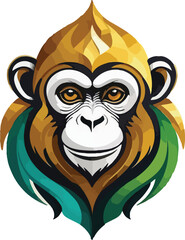 Colorful monkey vector design, monkey Illustration vector design, monkey logo design