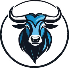 Colorful Ox Illustration vector design, Ox logo and icon Design