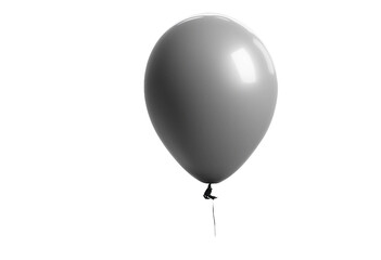 Gray balloon isolated on transparent background cutout