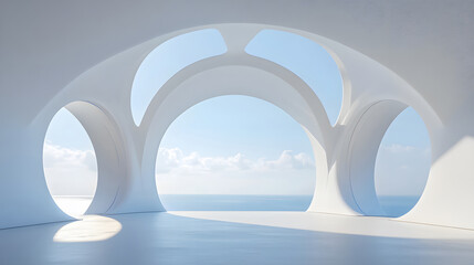 Simple white geometric architectural background