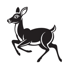 Fototapeta premium Running deer silhouette vector illustration.