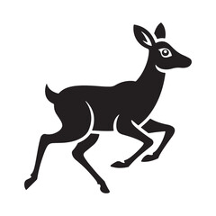Running deer silhouette vector illustration.