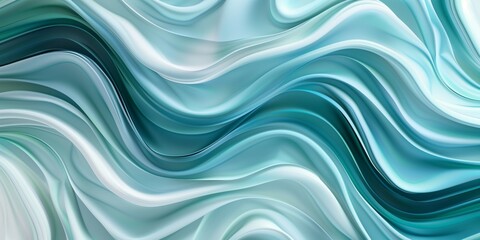 Fototapeta premium Abstract background with blue and turquoise wavy lines, gradient transitions, dynamic design, modern look, smooth and flowing shapes.