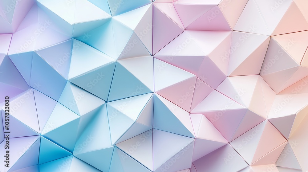 Poster a soft pastel geometric pattern featuring light and delicate shades, creating a calming and serene v