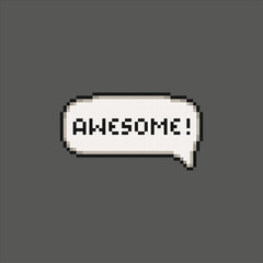 Awesome!, speech cloud letters, pixel art