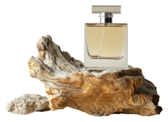 PNG Perfume bottle mockup perfume wood cosmetics.