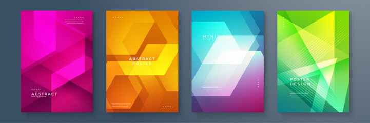Modern Abstract Posters With Bold Geometric Designs