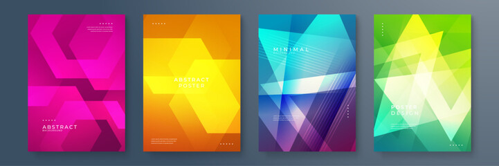 Fototapeta premium Modern Vibrant Abstract Geometric Poster Designs