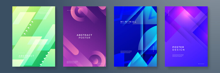Fototapeta premium Modern Abstract Poster Designs with Gradient Colors. Perfect for creative projects, branding, or art displays. Ideal for modern design aesthetics and digital art