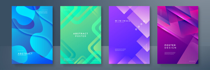Fototapeta premium Vibrant Geometric Abstract Poster Design