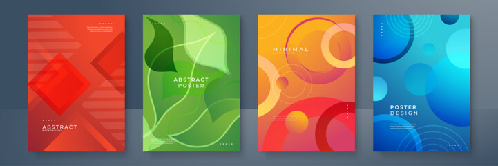 Fototapeta premium Modern Vibrant Abstract Geometric Poster Designs