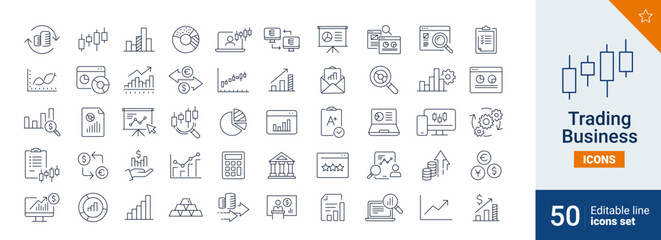Trading icons Pixel perfect. Money, finance, bank, ...	
