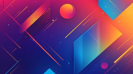 A modern background with sharp geometric shapes and cool gradients creates a modern and fluid look.