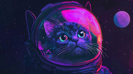 Cosmic Cat in an Astronaut Suit