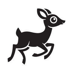 Running deer silhouette minimalist vector illustration.