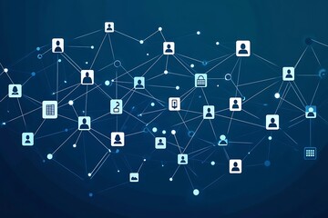 Digital Network of People and Icons