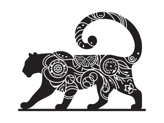 Panther Silhouette Design And Panther Vector illustration logo and icon style