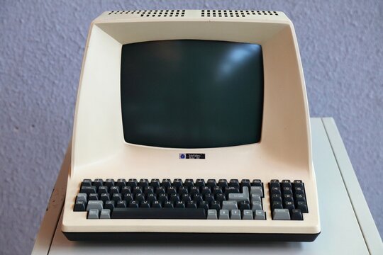 TERRASSA, SPAIN - OCTOBER 6, 2021: Televideo 910 obsolete computer system. Collectible vintage computer hardware.