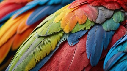 Obraz premium Closeup of a colorful parrot with feathers 
