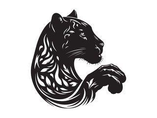 Panther Silhouette Design And Panther Vector illustration logo and icon style