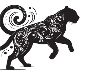 Panther Silhouette Design And Panther Vector illustration logo and icon style