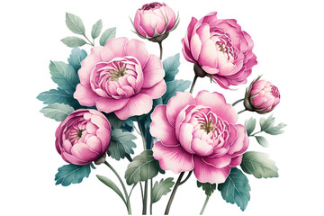 Png bouquet of watercolor roses
